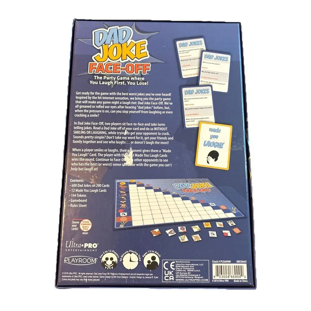 Ultra Pro 2018 Dad Joke Face Off Card Game Ages 13+ 2-12 Players COMPLETE